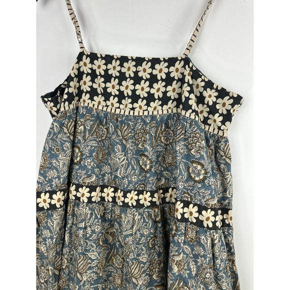 Natural Life Boho Floral Tiered Cotton Maxi Dress Button Front Midi Womens XL - Picture 9 of 14